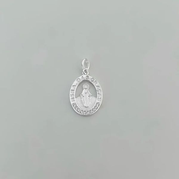 PINGENTE NOSSA SENHORA DAS GRAÇAS ZIRCÔNIA CRISTAL... - My Prata Joias