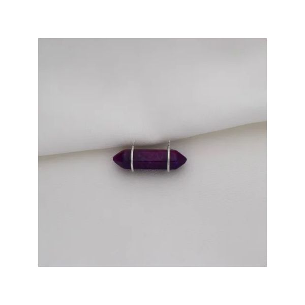 PINGENTE PEDRA ÁGATA ROXA PRATA 925 - My Prata Joias