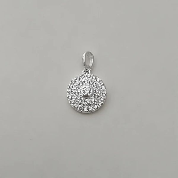PINGENTE REDONDO ZIRCÔNIA CRISTAL PRATA 925 - My Prata Joias