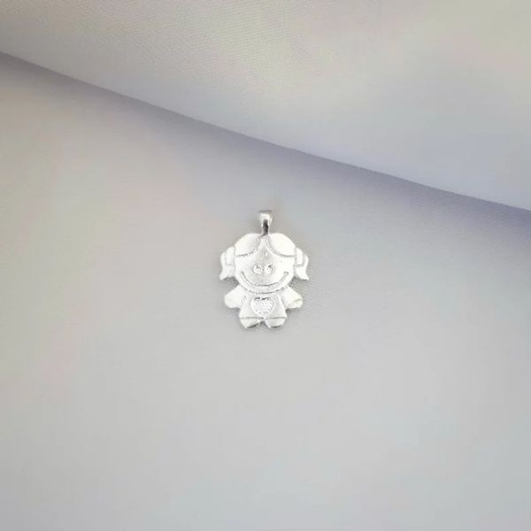 PINGENTE MENINA PRATA 925 - My Prata Joias