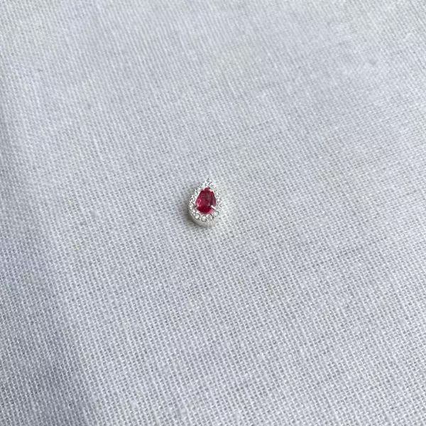 PINGENTE GOTA ZIRCÔNIA ROSA ESCURO PRATA 925 - My Prata Joias