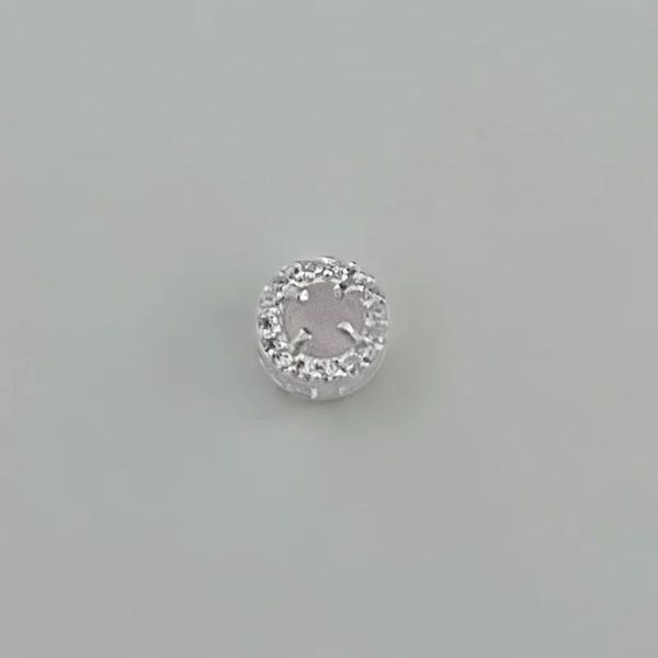 PINGENTE REDONDO ZIRCÔNIA ROSA CLARO LEITOSO PRATA... - My Prata Joias