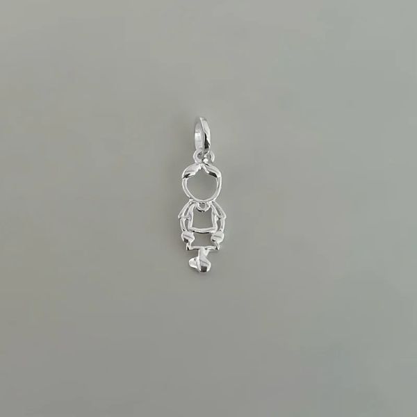 PINGENTE MENINO VAZADO PRATA 925 - My Prata Joias