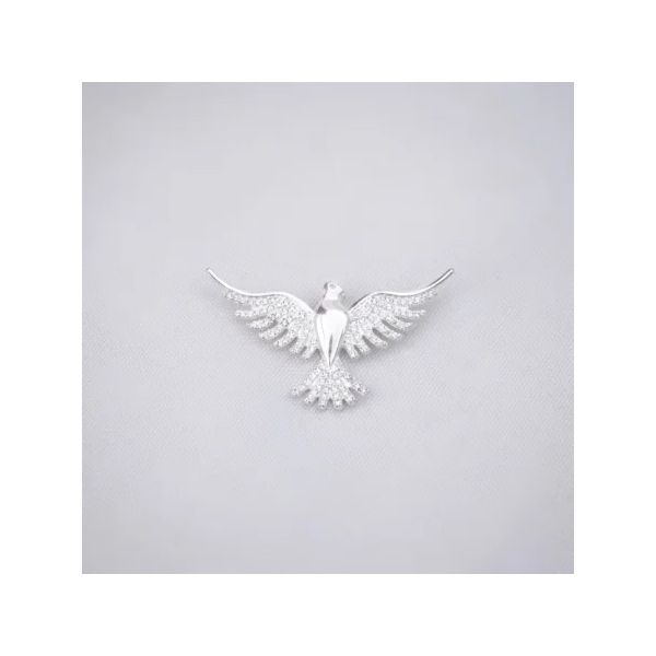 PINGENTE ESPÍRITO SANTO ZIRCÔNIA CRISTAL PRATA 925... - My Prata Joias