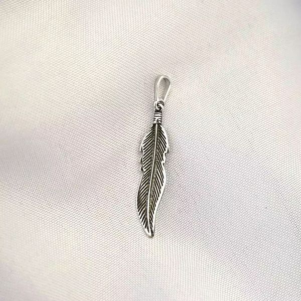 PINGENTE PENA INDIANO PRATA 925 - My Prata Joias