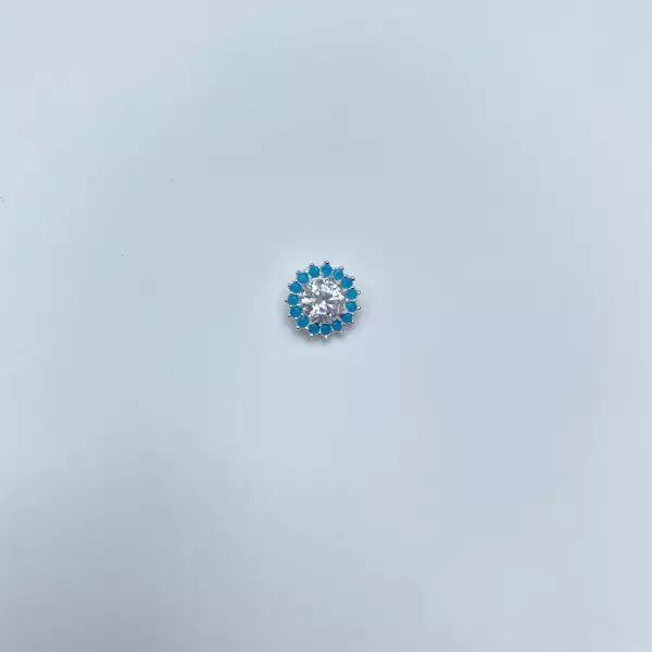 PINGENTE ZIRCÔNIA AZUL E CRISTAL PRATA 925 - My Prata Joias