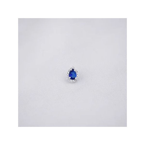 PINGENTE GOTA ZIRCÔNIA AZUL ESCURO E CRISTAL PRATA... - My Prata Joias