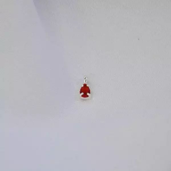 PINGENTE GOTA ZIRCÔNIA VERMELHO PRATA 925 - My Prata Joias