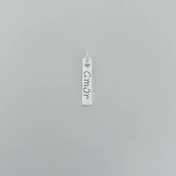 PINGENTE PLACA AMOR PRATA 925 - My Prata Joias