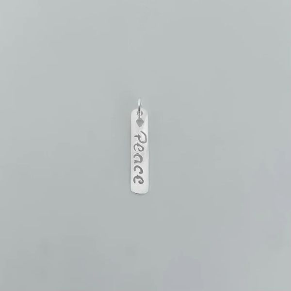 PINGENTE PLACA PEACE (PAZ) PRATA 925 - My Prata Joias