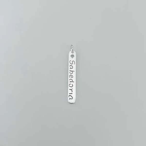 PINGENTE PLACA SABEDORIA PRATA 925 - My Prata Joias