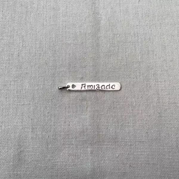 PINGENTE PLACA AMIZADE PRATA 925 - My Prata Joias