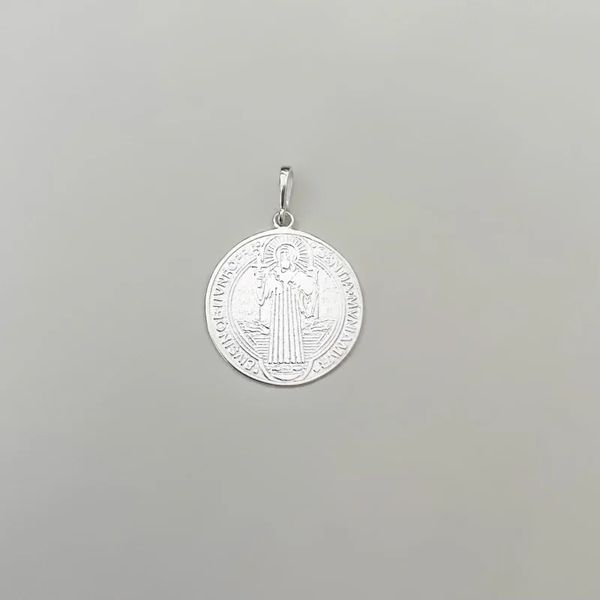 PINGENTE MEDALHA SÃO BENTO PRATA 925 - My Prata Joias