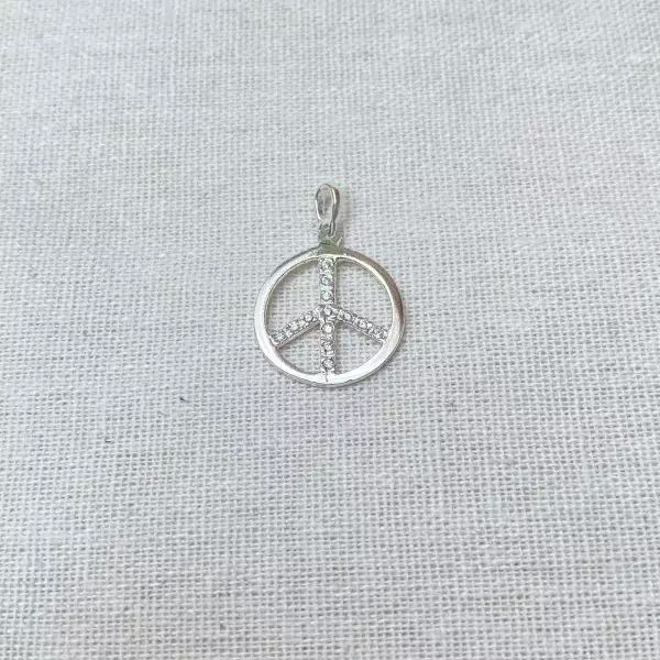 PINGENTE SÍMBOLO DA PAZ ZIRCÔNIA CRISTAL PRATA 925... - My Prata Joias