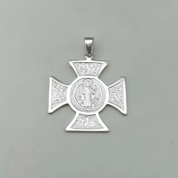 PINGENTE CRUZ SÃO BENTO PRATA 925 - My Prata Joias