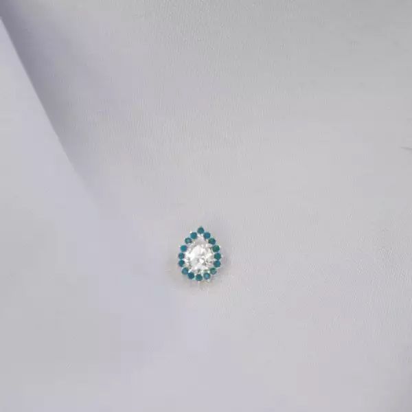 PINGENTE GOTA CRISTAL E AZUL CLARO PRATA 925 - My Prata Joias