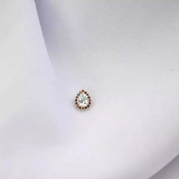 PINGENTE GOTA CRISTAL E MARROM PRATA 925 - My Prata Joias