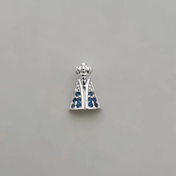 PINGENTE NOSSA SENHORA APARECIDA ZIRCÔNIA AZUL PRA... - My Prata Joias