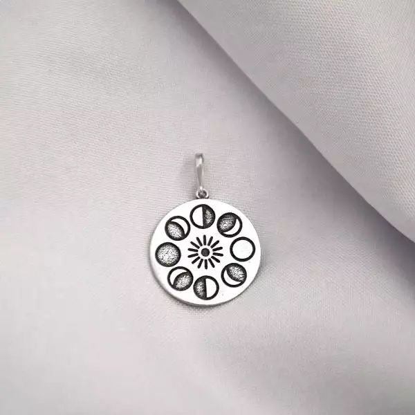 PINGENTE FASES DA LUA PRATA 925 - My Prata Joias