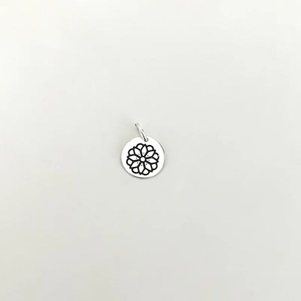 PINGENTE MEDALHA MANDALA DE FLOR PRATA 925 - My Prata Joias
