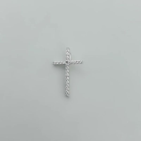 PINGENTE CRUZ ZIRCÔNIA CRISTAL PRATA 925 - My Prata Joias