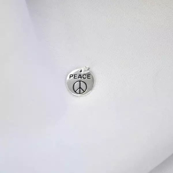 PINGENTE MEDALHA PEACE PRATA 925 - My Prata Joias