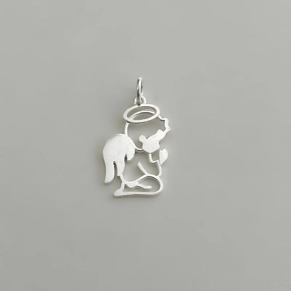 PINGENTE SANTO ANJO PRATA 925 - My Prata Joias