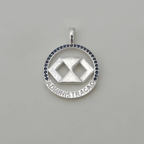 PINGENTE ADMINISTRAÇÃO ZIRCÔNIA AZUL ESCURO PRATA ... - My Prata Joias