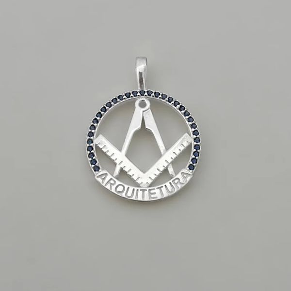 PINGENTE ARQUITETURA ZIRCÔNIA AZUL ESCURO PRATA 92... - My Prata Joias
