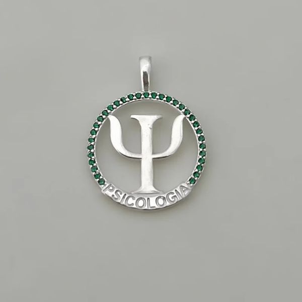PINGENTE PSICOLOGIA ZIRCÔNIA VERDE PRATA 925 - My Prata Joias
