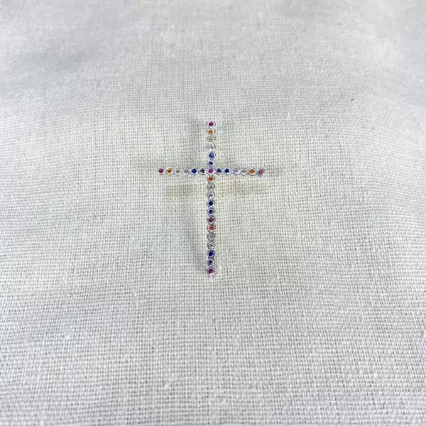 PINGENTE ZIRCÔNIA COLORIDA PRATA 925 - My Prata Joias