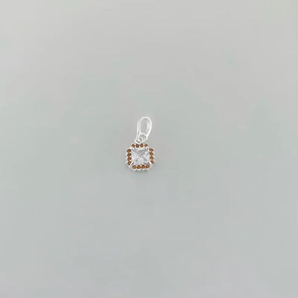 PINGENTE ZIRCÔNIA LARANJA PRATA 925 - My Prata Joias