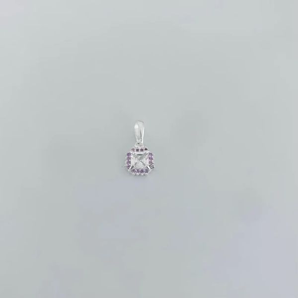 PINGENTE ZIRCÔNIA LILÁS PRATA 925 - My Prata Joias