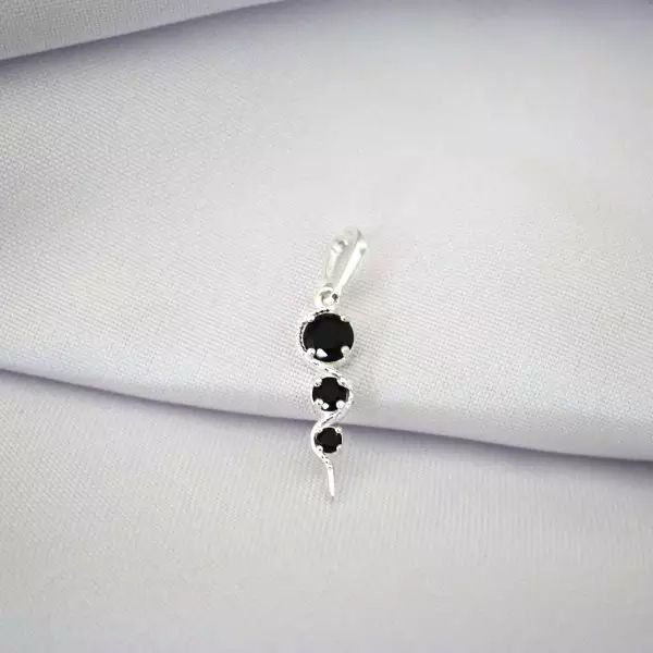 PINGENTE ZIRCÔNIA ONIX PRATA 925 - My Prata Joias