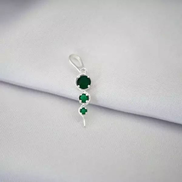 PINGENTE ZIRCÔNIA VERDE PRATA 925 - My Prata Joias