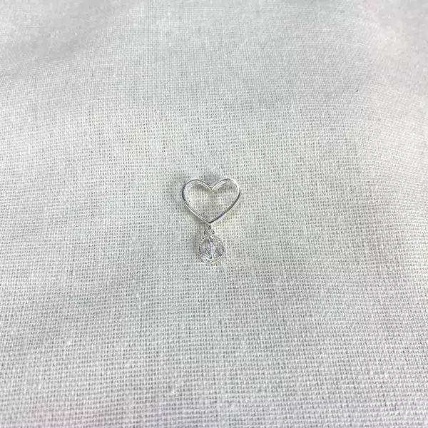 PINGENTE CORAÇÃO NOSSA SENHORA PRATA 925 - My Prata Joias