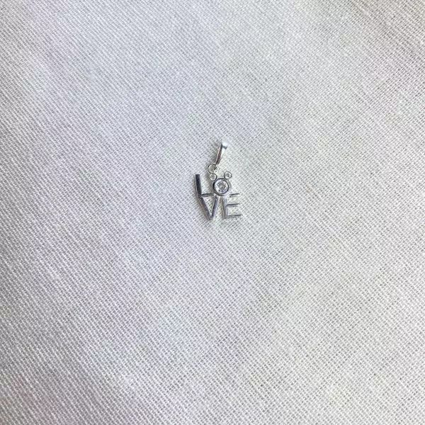 PINGENTE LOVE ZIRCÔNIA CRISTAL PRATA 925 - My Prata Joias