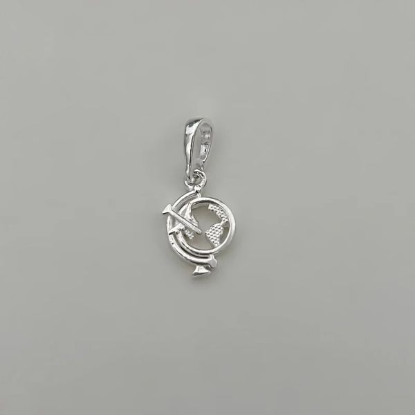 PINGENTE MUNDO E AVIÃO PRATA 925 - My Prata Joias