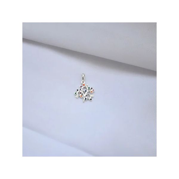 PINGENTE ÁRVORE ZIRCÔNIA COLORIDA PRATA 925 - My Prata Joias