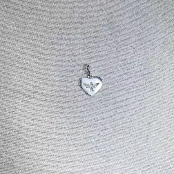 PINGENTE CORAÇÃO ESPIRÍTO SANTO PRATA 925 - My Prata Joias