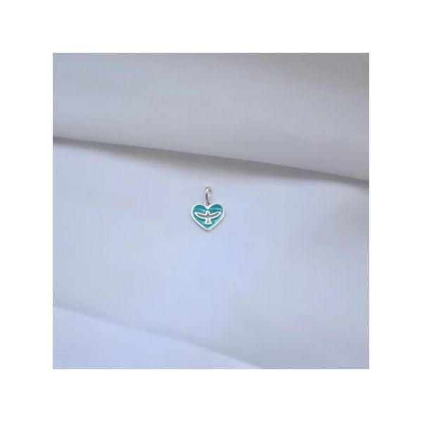 PINGENTE CORAÇÃO ESPÍRITO SANTO PRATA 925 - My Prata Joias