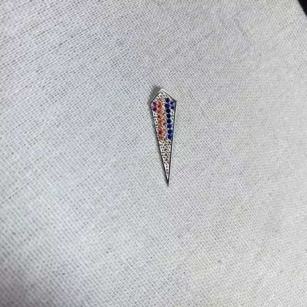 PINGENTE DE PONTA ZIRCÔNIA COLORIDA PRATA 925 - My Prata Joias