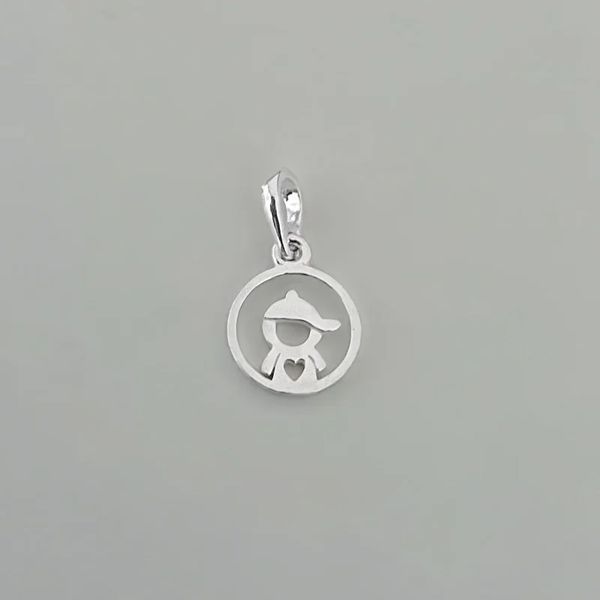 PINGENTE MENINO LISO PRATA 925 - My Prata Joias