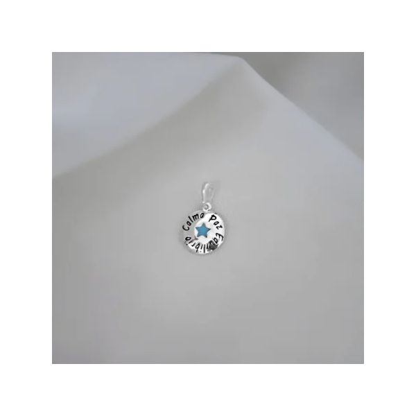 PINGENTE MEDALHA REDONDO CALMA PAZ EQUILÍBRIO PRAT... - My Prata Joias