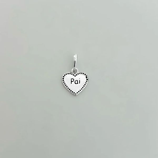 PINGENTE CORAÇÃO PAI PRATA 925 - My Prata Joias