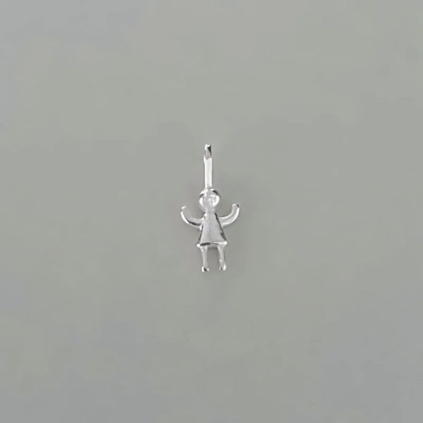PINGENTE MENINA LISO PRATA 925 - My Prata Joias
