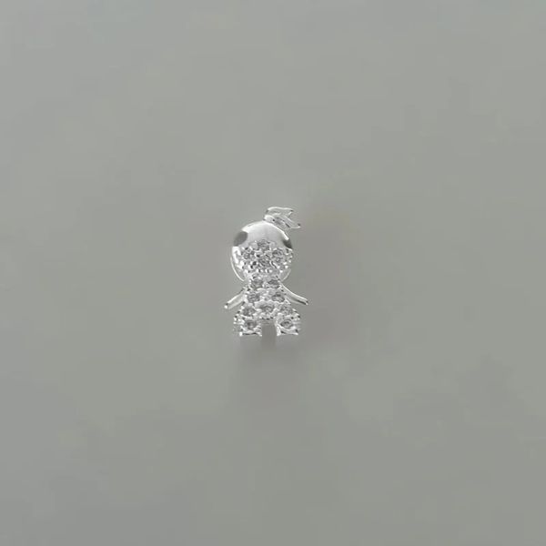 PINGENTE MENINA ZIRCÔNIA CRISTAL PRATA 925 - My Prata Joias