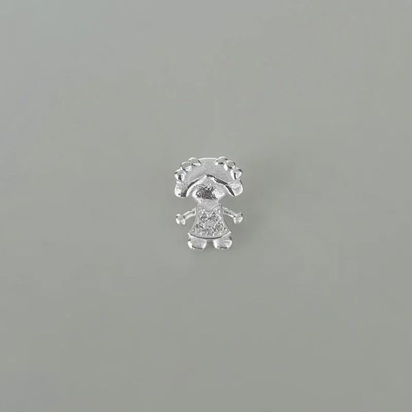 PINGENTE MENINA ZIRCÔNIA CRISTAL PRATA 925 - My Prata Joias