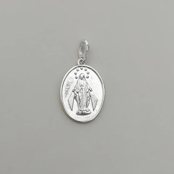 PINGENTE OVAL NOSSA SENHORA PRATA 925 - My Prata Joias