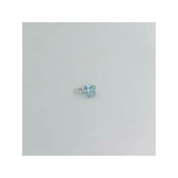 PINGENTE QUADRADO ZIRCÔNIA AZUL CLARO PRATA 925 - My Prata Joias